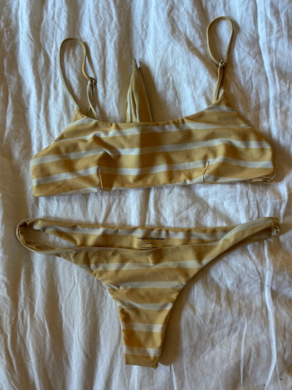 Faithfull the Brand Bikini Yellow&White Striped